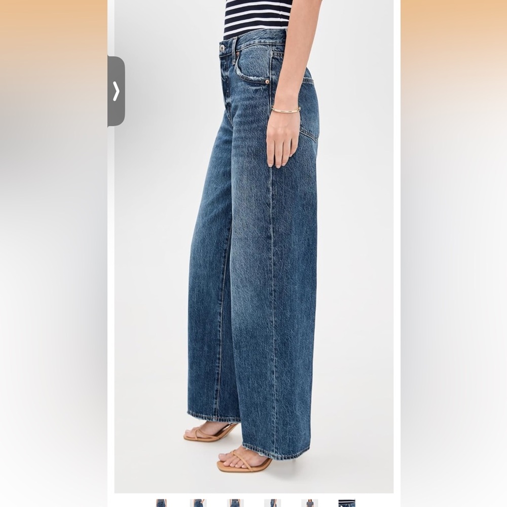 PISTOLA Wide Leg High-Rise Women’s Jeans - Dark Blue - Picture 7 of 8